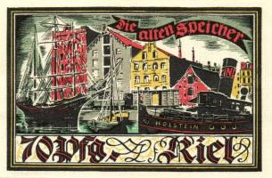 Német Birodalom/Weimari Köztársaság/ Kiel 1921. 70Pf(2x) + 80Pf(2x) + 90Pf(2x) 6klf db, teljes sor T...