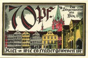 Német Birodalom/Weimari Köztársaság/ Kiel 1921. 70Pf(2x) + 80Pf(2x) + 90Pf(2x) 6klf db, teljes sor T...