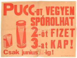 cca 1930 Pucc tisztítópor reklám plakát 63x48 cm