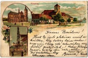 1901 Kassa, Kosice; dóm, Szentháromság szobor / cathedral, Trinity statue. Kosmos Art Nouveau, litho (tűnyomok / pin marks)