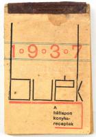 1937 Kis zsebnaptár, a lapokon receptekkel