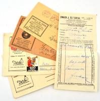 cca 1930 5 db Zwack reklámos levelezőlap és számla