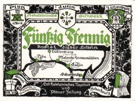 Német Birodalom/Weimari Köztársaság/ Plön D.N. 50Pf(5x) 5klf db, teljes sor T:I