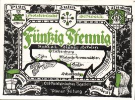 Német Birodalom/Weimari Köztársaság/ Plön D.N. 50Pf(5x) 5klf db, teljes sor T:I