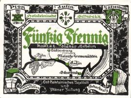 Német Birodalom/Weimari Köztársaság/ Plön D.N. 50Pf(5x) 5klf db, teljes sor T:I