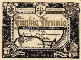 Német Birodalom/Weimari Köztársaság/ Plön D.N. 50Pf(5x) 5klf db, teljes sor T:I