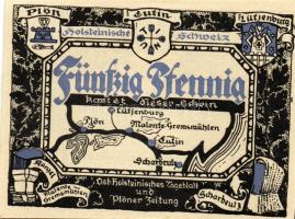 Német Birodalom/Weimari Köztársaság/ Plön D.N. 50Pf(5x) 5klf db, teljes sor T:I