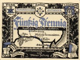 Német Birodalom/Weimari Köztársaság/ Plön D.N. 50Pf(5x) 5klf db, teljes sor T:I