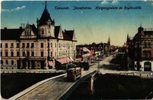 Temesvár, Timisoara; Józsefváros, Horgony palota, Royal szálló, villamos / Iosefin, palace, hotel, tram (EK)