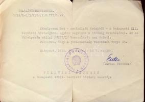 1954 Erdei Ferenc író, szociológus, igazságügyminiszter aláírása hivatalos iraton