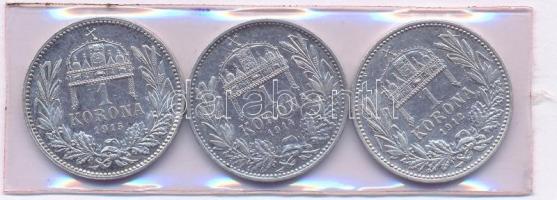 1912KB-1915KB 1K Ag "Ferenc József" (3xklf) T:1-,2 Adamo K5.1