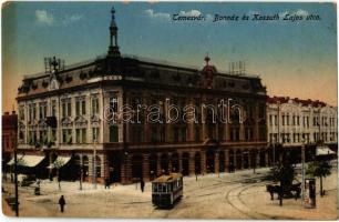 1915 Temesvár, Timisoara; Bonnáz és Kossuth Lajos utca / street, tram (EK)