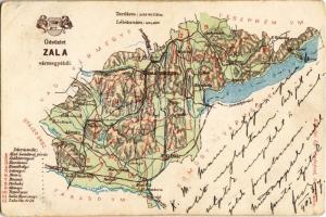 1900 Zala vármegye térképe. Kiadja Károlyi Gy. / Map of Zala county (EK)