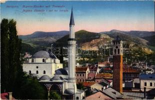 Sarajevo, Begova Moschee mit Turmuhr / Begova dzamija i sat na tornju / mosque and clock tower  (EB)