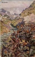 Am Isonzo / WWI K.u.K. (Austro-Hungarian) military art postcard. G.G.W. II Nr. 144.