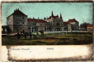1906 Pécs, indóház, vasútállomás (EK)