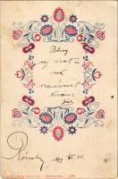 1899 Floral greeting. Tlacou Karla Salvu Lipt. v. Ruzomberku (EK)