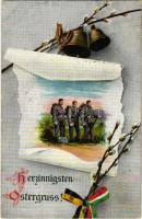 Herzinnigsten Ostergruss! / WWI K.u.K. (Austro-Hungarian) military Easter. Viribus Unitis. L&P 5639.