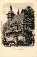 Hervartó (Hervastó), Hervartov; Fa templom. Myskovszki Viktor kiadása / wooden church