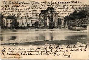 1904 Zsolna, Sillein, Zilina; Budatin vár, híd, tél. Nürnberg Armin kiadása / Budatínsky hrad / castle, winter (EK)
