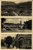 1938 Rozsnyó, Roznava; utca, busz, Schnitzer élő halak üzlete, bank / streets, autobus, Spisska Banka U.S., bank, shops (Rb)