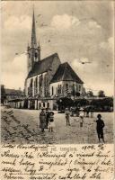 1904 Dés, Dej; Református templom, tér. Gálócsi Samu kiadása / Calvinist church, square (EK)