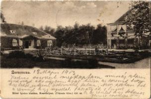 1903 Berzence, Gróf Festetics vadászkastélya és a kis kastély. Mérei Ignácz kiadása 110. sz. (EK)