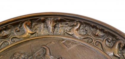 XIX. sz. vége, jelzés nélkül: Mulató kurucok. Öntöttvas fali dísztál / Cast iron plate d:40