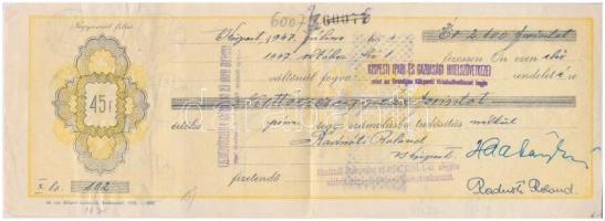 1937-1947. vegyes 24db-os kitöltött váltó tétel, bélyegzésekkel, lyukasztással érvénytelenítve T:II,IV egyiken anyaghiány