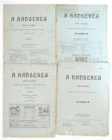 1909-1913 A hadsereg c. képes katonai folyóirat 8 db szórványszáma. Kiadja Hehs Vilmos, Arad.