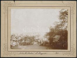1900 Isola del Madre, padon ülve, kartonra kasírozott fotó, Berenczei Kováts Géza hidegpecséttel jelzett fotója, sérült karton, 12×16 cm