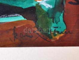 Szabó jelzéssel: Ülő női alak. Vegyes technika, papír, paszpartuban. 25,5x32,5 cm