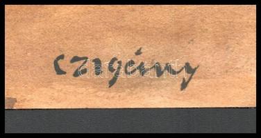 Czigány jelzéssel: Csendélet. Akvarell, papír, 28x22 cm