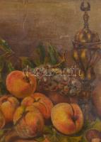 Újházy jelzéssel: Csendélet. Olaj, karton, sérült, keretben, 30x40 cm