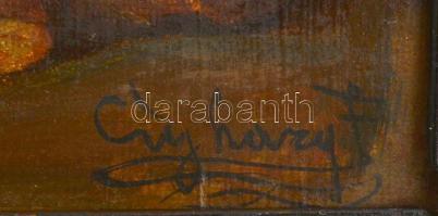 Újházy jelzéssel: Csendélet. Olaj, karton, sérült, keretben, 30x40 cm