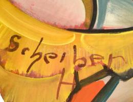 Scheiber jelzéssel: Kalapos hölgy. Akvarell, tempera, papír, kis szakadással, 61x43,5 cm