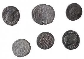 Római Birodalom 6db-os vegyes római rézpénz tétel a Kr.u. III-IV. századból T:2-,3 repedés Roman Emp...