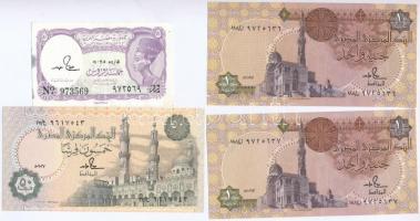 Egyiptom, 1984-2004. 5p fo. + 50p + 1F (2db sorszámkövető), T:I-II Egypt, 1984-2004. 5 piastres spotted + 50 piastres + 1 Pound (2x, sequential serials), C:UNC-XF