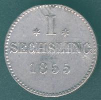 Német Államok/Hamburg 1855. 1 Sechsling Ag T:2 ph