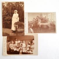 1914 Nyitrai katonai kórház, 3 db fotólap, 9×14 cm