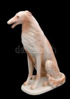 Hollóházi porcelán agár, kézzel festett, jelzett, kis kopásnyomokkal, m: 28 cm