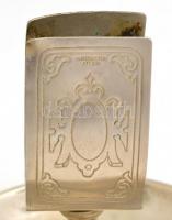 Fém gyufatartó, jelzett (Moritz Hacker Wien), m: 11 cm