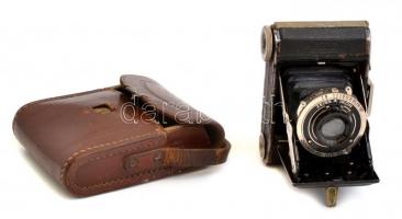 Zeiss Ikonta Compur Rapid fényképezőgép, bőr tokkal, kopottas állapotban