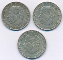 Svédország 1961TS-1967U 1K Ag (3xklf) T:2 kis patina Sweden 1961TS-1966U 1 Krona Ag (3xdiff) C:XF sm...