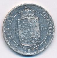 1879KB 1Ft Ag "Ferenc József / Középcímer" Körmöcbánya T:2 Adamo M15