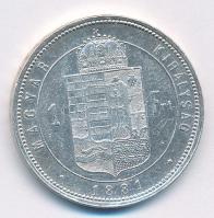 1881KB 1Ft Ag "Ferenc József / Középcímer" Körmöcbánya T:2 Adamo M15