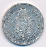 1882KB 1Ft Ag "Ferenc József / Barokk címer" T:2 Adamo M15