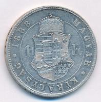 1888KB 1Ft Ag "Ferenc József / Barokk címer" T:3 Adamo M15