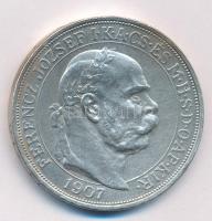 1907KB 5K Ag "Ferenc József koronázásának 40. évfordulója" T:2 ph. Adamo K7.1