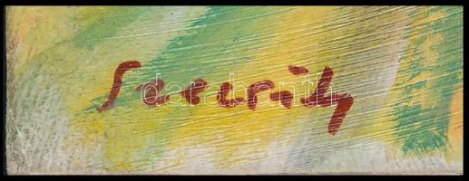 Szecsödy jelzéssel: Folyóparti alkonyat. Vegyes technika, karton, 16,5x20 cm